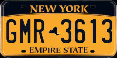 NY license plate GMR3613