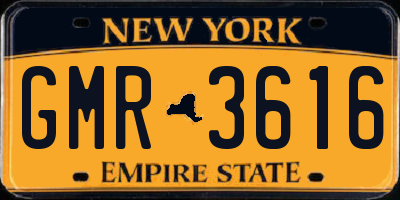 NY license plate GMR3616