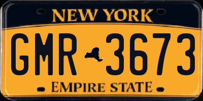 NY license plate GMR3673
