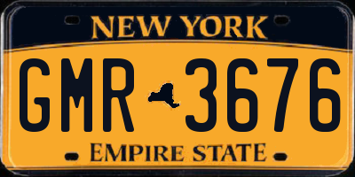 NY license plate GMR3676