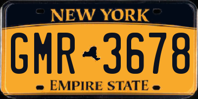 NY license plate GMR3678