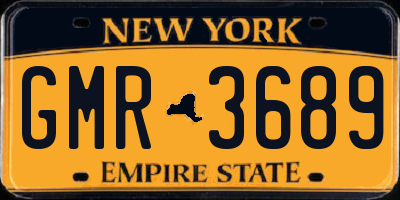 NY license plate GMR3689