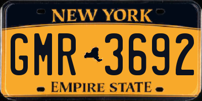 NY license plate GMR3692
