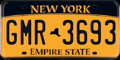NY license plate GMR3693
