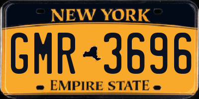 NY license plate GMR3696
