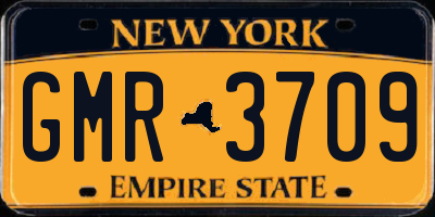 NY license plate GMR3709