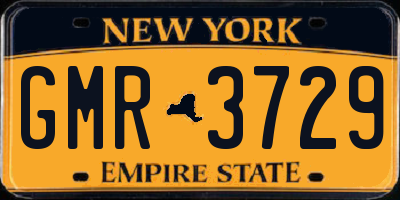 NY license plate GMR3729