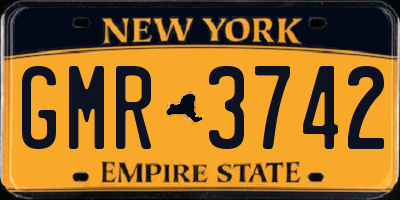 NY license plate GMR3742