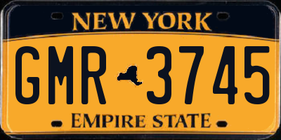 NY license plate GMR3745