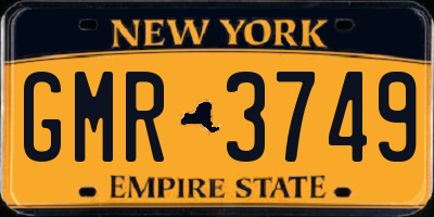 NY license plate GMR3749
