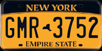 NY license plate GMR3752