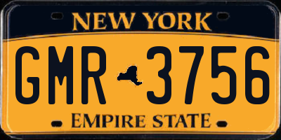 NY license plate GMR3756