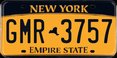 NY license plate GMR3757