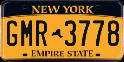 NY license plate GMR3778