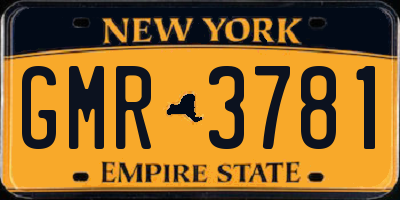 NY license plate GMR3781