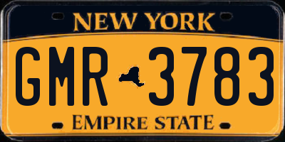 NY license plate GMR3783