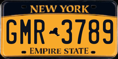 NY license plate GMR3789