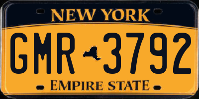 NY license plate GMR3792