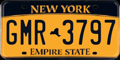 NY license plate GMR3797