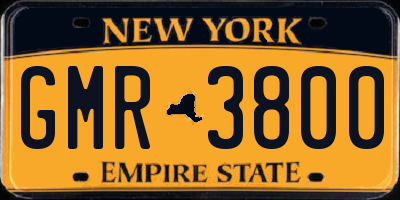 NY license plate GMR3800