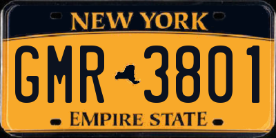 NY license plate GMR3801