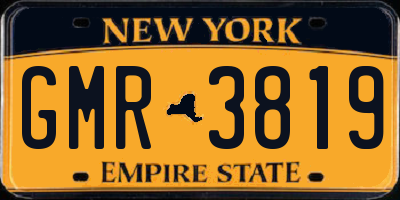 NY license plate GMR3819