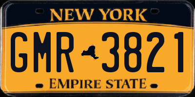 NY license plate GMR3821