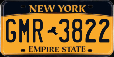 NY license plate GMR3822