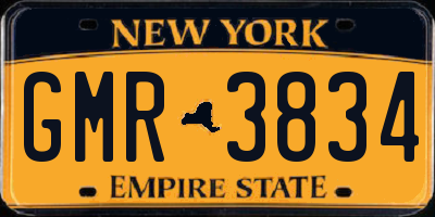 NY license plate GMR3834