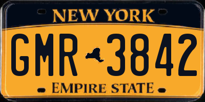 NY license plate GMR3842