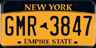 NY license plate GMR3847