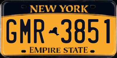 NY license plate GMR3851