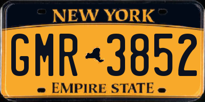 NY license plate GMR3852
