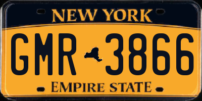 NY license plate GMR3866