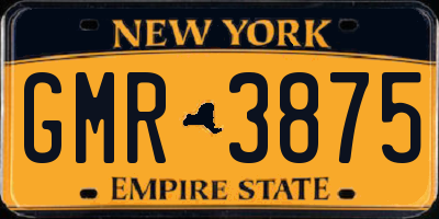NY license plate GMR3875