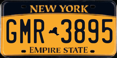 NY license plate GMR3895