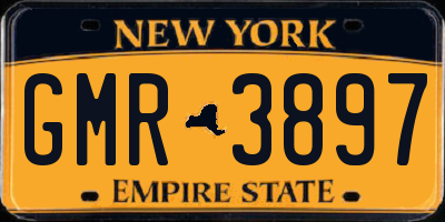 NY license plate GMR3897