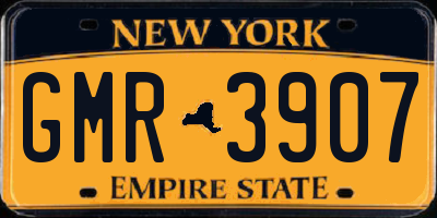 NY license plate GMR3907