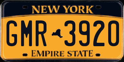 NY license plate GMR3920