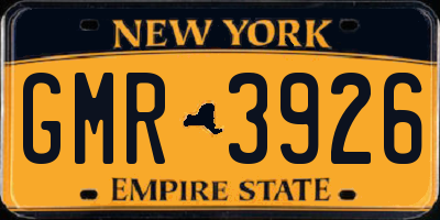 NY license plate GMR3926