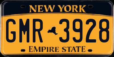 NY license plate GMR3928