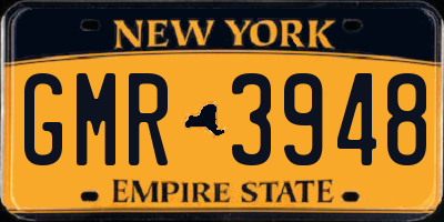NY license plate GMR3948