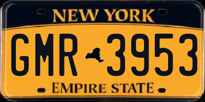 NY license plate GMR3953