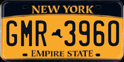 NY license plate GMR3960