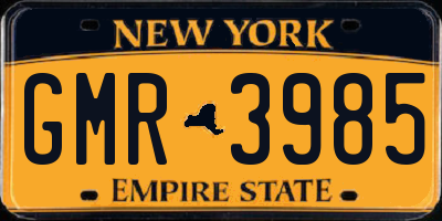 NY license plate GMR3985
