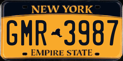 NY license plate GMR3987