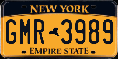 NY license plate GMR3989