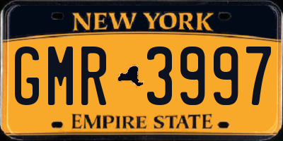 NY license plate GMR3997