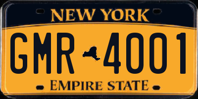 NY license plate GMR4001