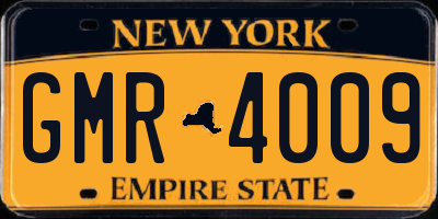 NY license plate GMR4009